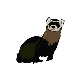 Brown and black ferret listed in more animals decals.