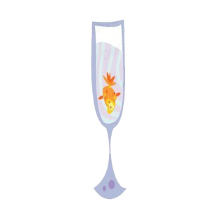 Goldfish in wine glass listed in more animals decals.