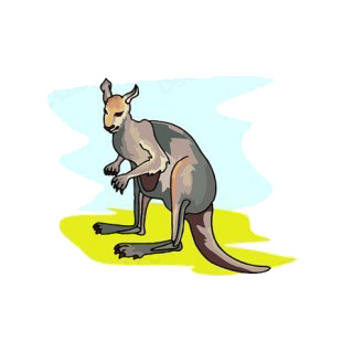 Grey kangaroo listed in more animals decals.