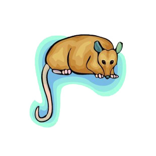 Brown opossum with long tail listed in more animals decals.