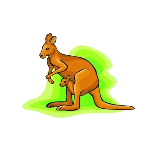 Kangaroo with baby listed in more animals decals.