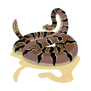 Brown and black rattle snake listed in more animals decals.