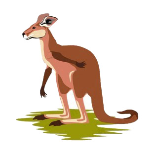 Brown kangaroo listed in more animals decals.