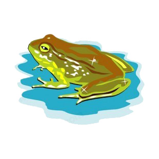 Green and brown frog listed in more animals decals.