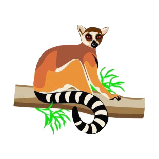 Brown lemur on a branch listed in more animals decals.