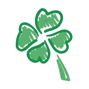 Four leaf clover drawing listed in saint patrick's day decals.