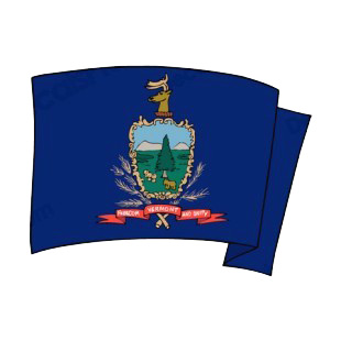 Vermont state flag waving listed in states decals.