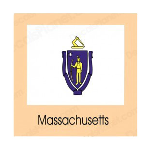 Massachusetts state flag listed in states decals.