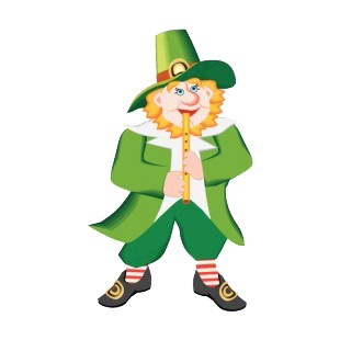 Leprechaun playing flute listed in saint patrick's day decals.