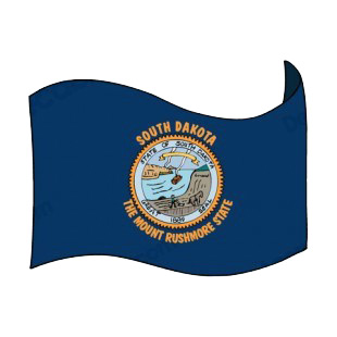 South Dakota state flag waving listed in states decals.
