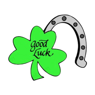 Good luck shamrock with horse shoe listed in saint patrick's day decals.