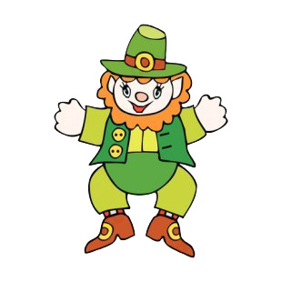Leprechaun smiling and dancing listed in saint patrick's day decals.