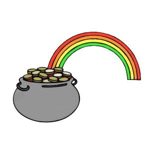 Pot of gold with rainbow listed in saint patrick's day decals.