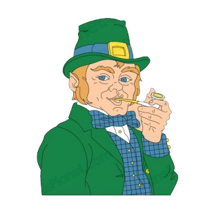 Leprechaun smoking pipe listed in saint patrick's day decals.