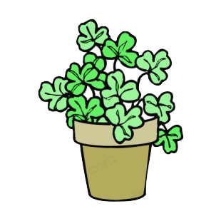 Shamrock pot plant listed in saint patrick's day decals.