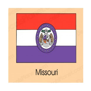 Missouri state flag listed in states decals.