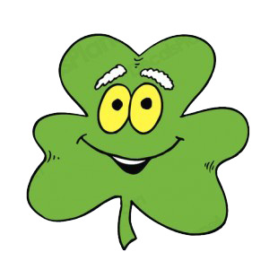 Smiling with grey eyebrows shamrock listed in saint patrick's day decals.