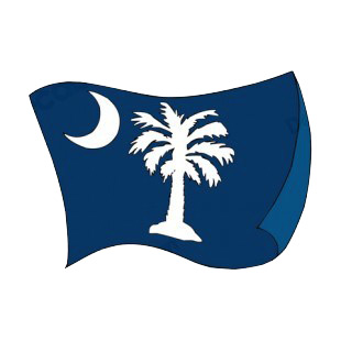 South Carolina state flag waving listed in states decals.
