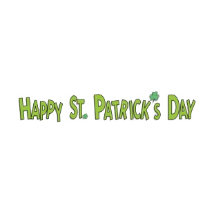Happy St Patricks Day writing listed in saint patrick's day decals.