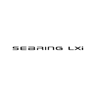 Chrysler Sebring LXi listed in chrysler decals.