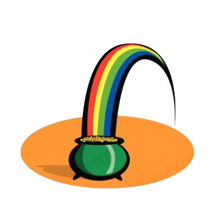Pot of gold with rainbow listed in saint patrick's day decals.