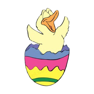 Duck hatching out of easter egg listed in easter decals.