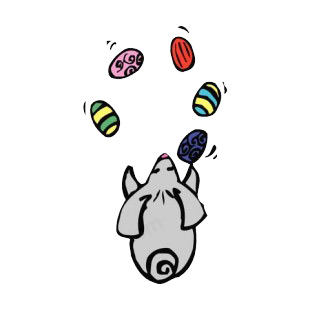 Bunny jungling with easter eggs listed in easter decals.
