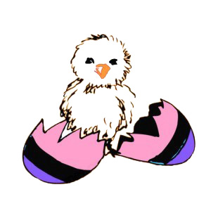 Chick hatching from easter egg listed in easter decals.