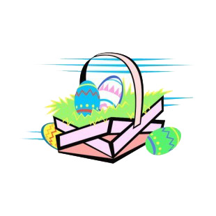 Multi colored easter egg basket listed in easter decals.