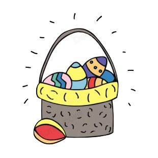 Easter egg basket listed in easter decals.