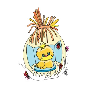 Chick in egg drawing listed in easter decals.