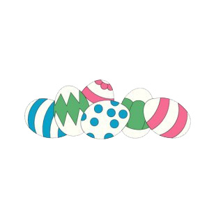 Multi colored easter eggs listed in easter decals.