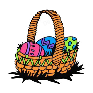 Multi colored easter egg basket listed in easter decals.