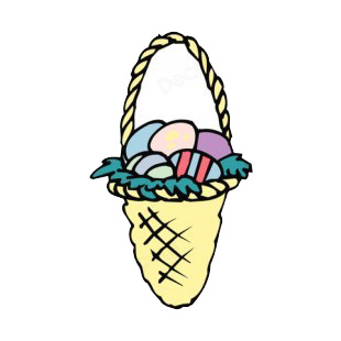 Multi colored easter egg basket listed in easter decals.