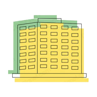 Office building drawing listed in buildings decals.