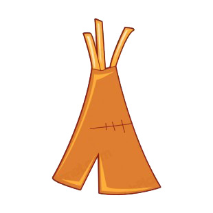 Brown teepee listed in buildings decals.