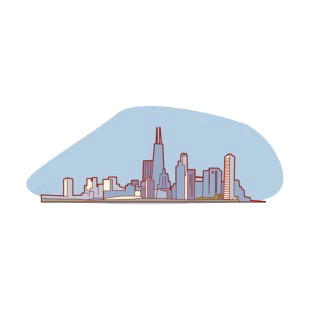 Chicago city landscape listed in buildings decals.