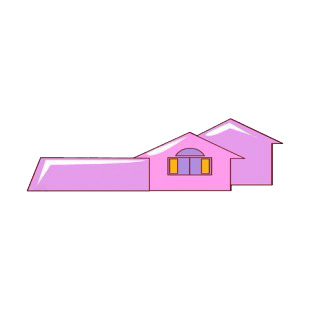 Pink house with window listed in buildings decals.