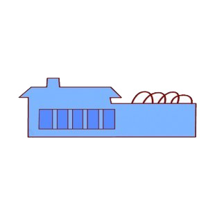 Blue jail and barb wire listed in buildings decals.