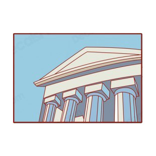 Building with pillars listed in buildings decals.