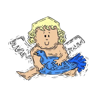 Cherub with bird listed in angels decals.