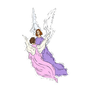 Angels with pink and purple dress listed in angels decals.