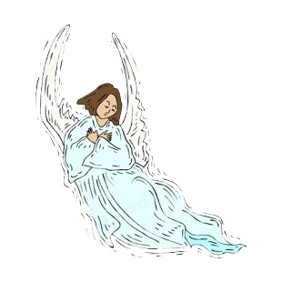 Angel with blue dress and arms crossed listed in angels decals.