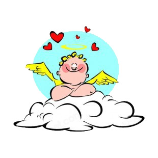 Cherub with hearts blushing listed in angels decals.