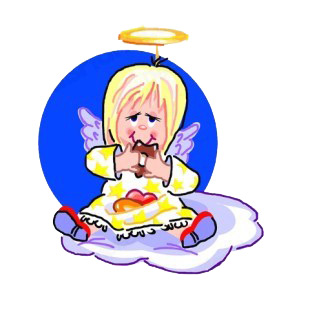 Angel eating doughnut listed in angels decals.