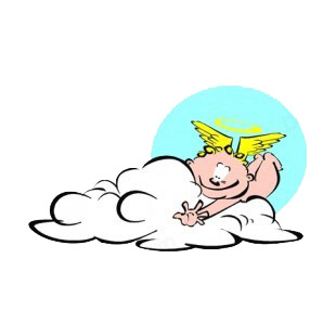 Cherub hiding behind cloud listed in angels decals.