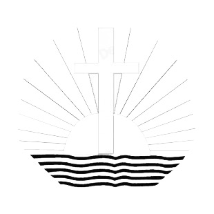 Cross with sun and water listed in crosses decals.