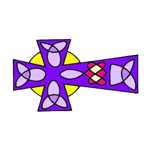 Purple and yellow celtic cross listed in crosses decals.