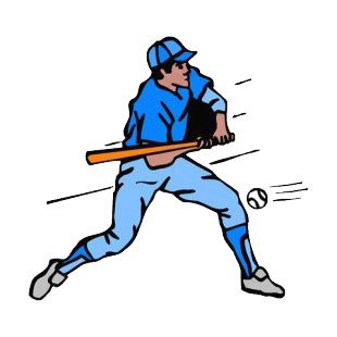 Baseball batter with blue jersey listed in baseball and softball decals.