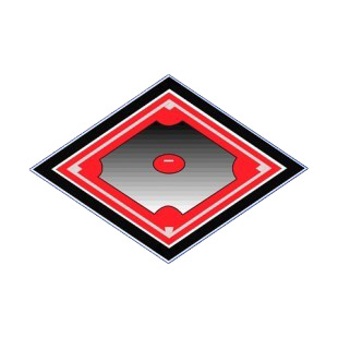 Baseball field diamond listed in baseball and softball decals.